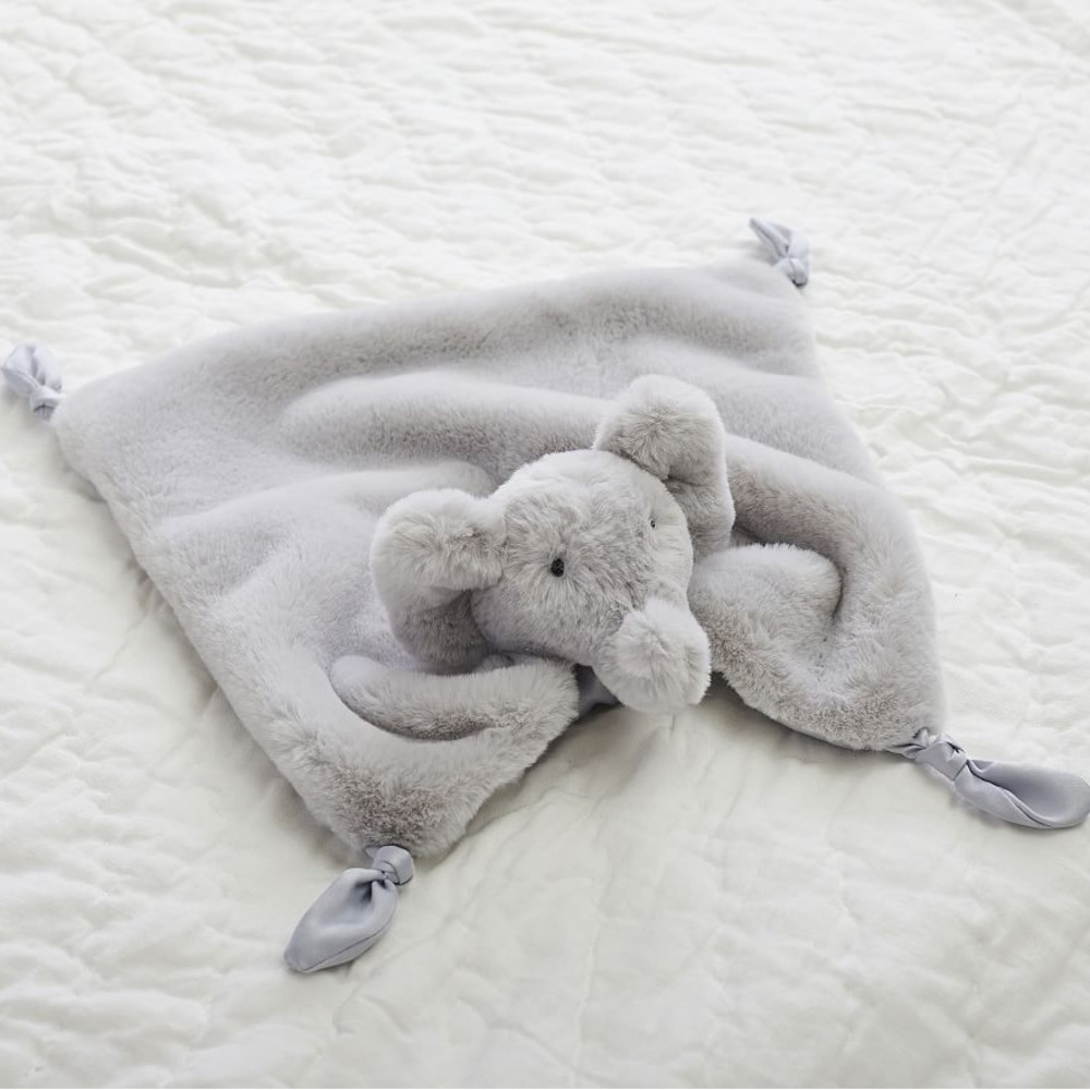 Pottery Barn Kids Grey Elephant Thumbie Blanket